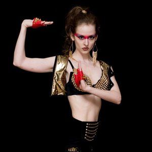 Gold Spike Rave/Festival Black Bra